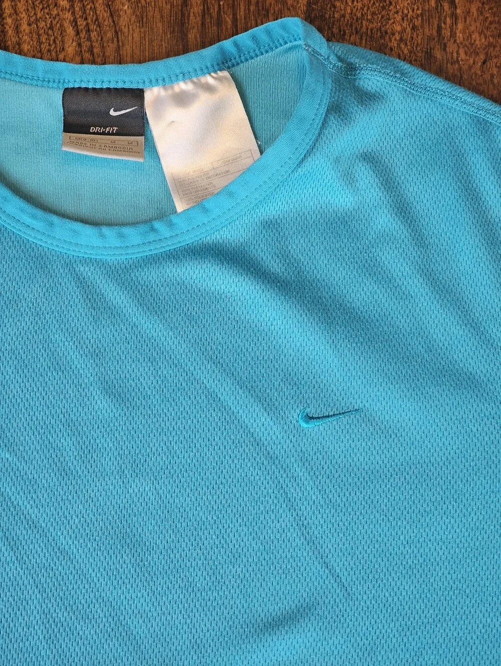 Nike Women's Dri-Fit Long Sleeve Aqua Blue Activewear Top Size Medium
